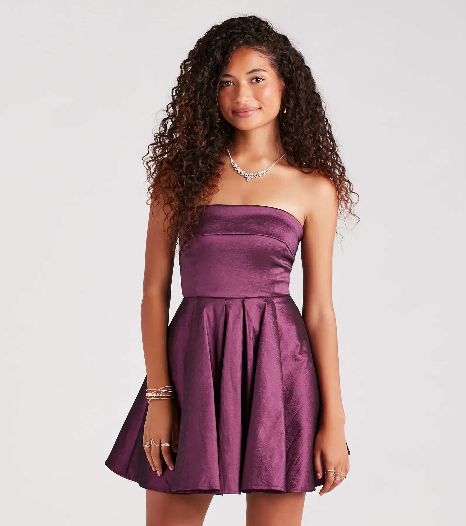 Francie Taffeta Strapless A-Line Dress