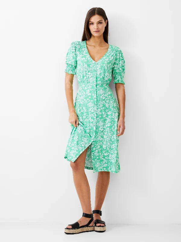 Florale Button-Through Midi Dress