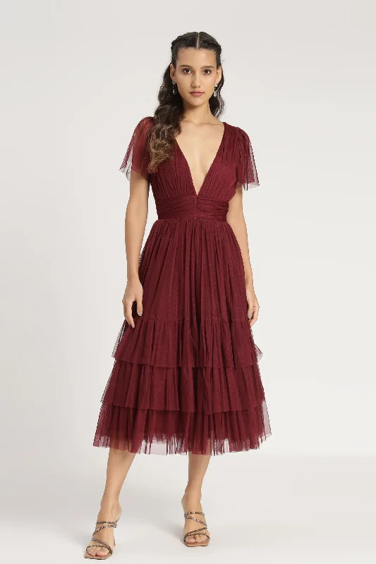 Madison Burgundy Bridesmaid Dress