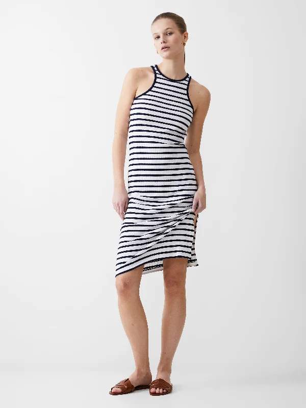 Ribbed Racer Stripe Dress