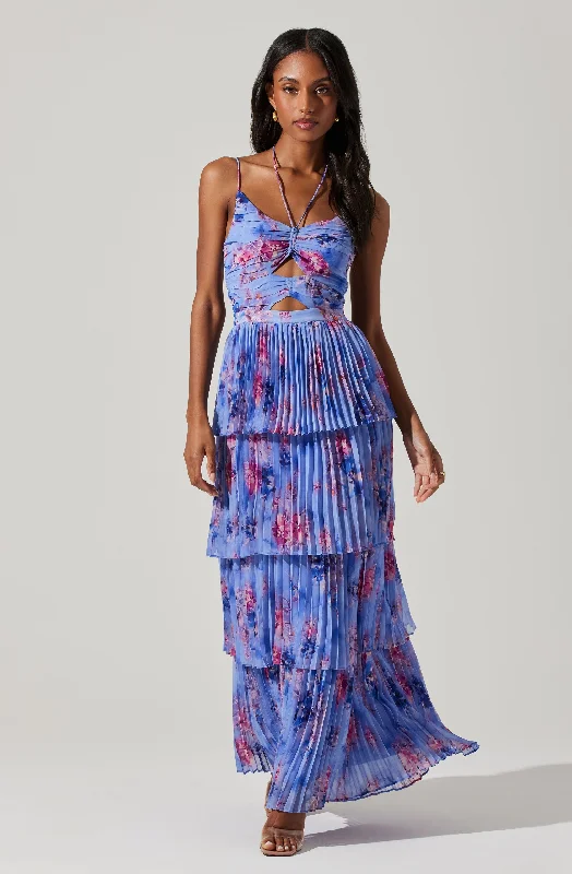 Daytona Pleated Floral Maxi Dress