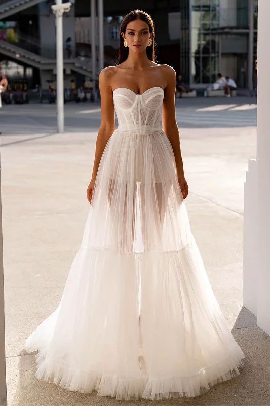 Everlasting Love Strapless A-Line Sheer Wedding Dress