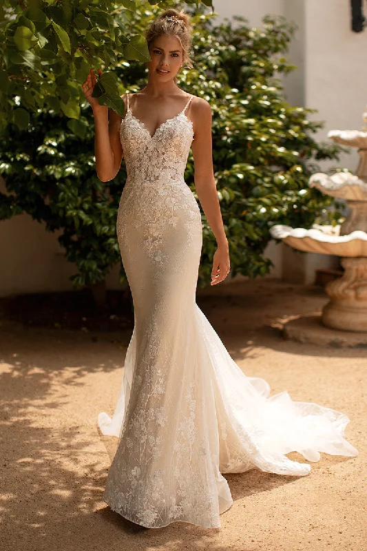 Forever Beloved Lace Applique Wedding Dress