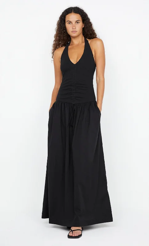 LEILA HALTER DRESS - BLACK