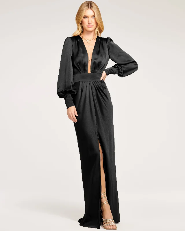 Madelane Plunging Maxi Dress