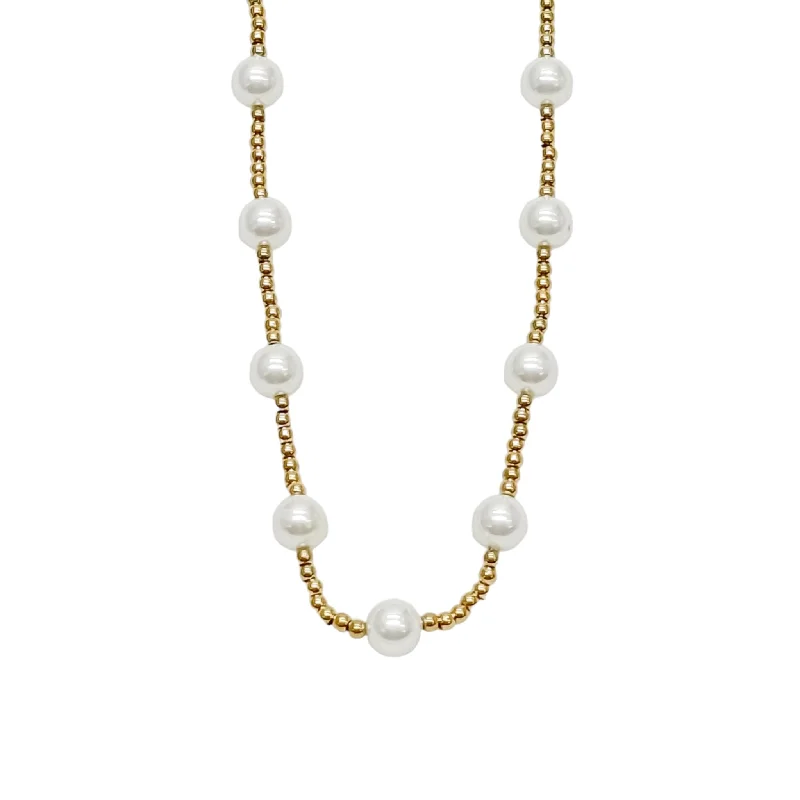 Ansley Beaded Pearl Necklace