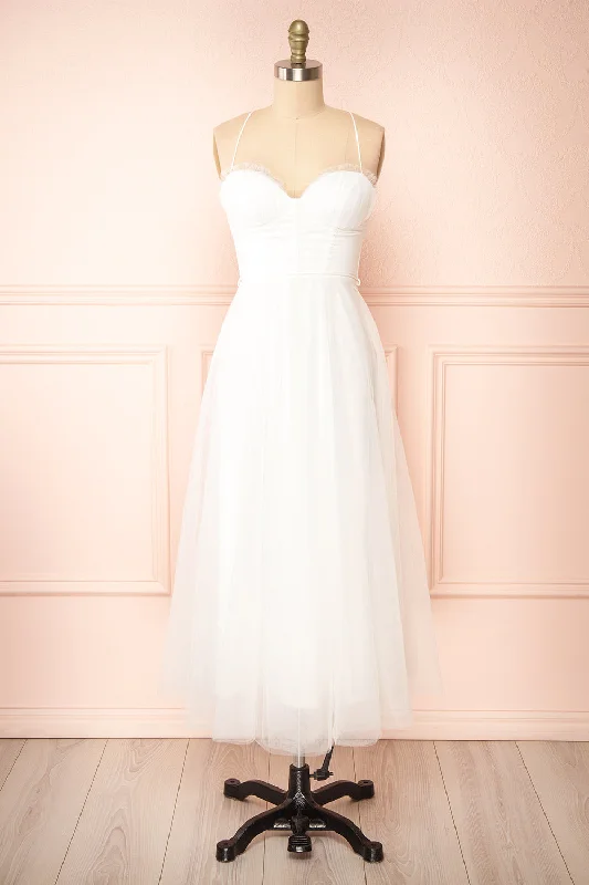 Chaya White | Midi Tulle Dress w/ Corset