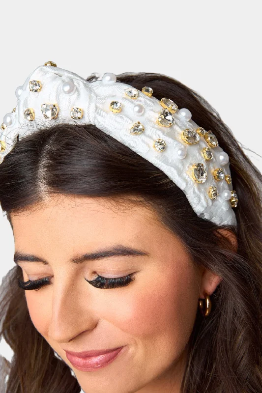 Brianna Cannon xx BL Eleanor Embellished Headband - Alabaster