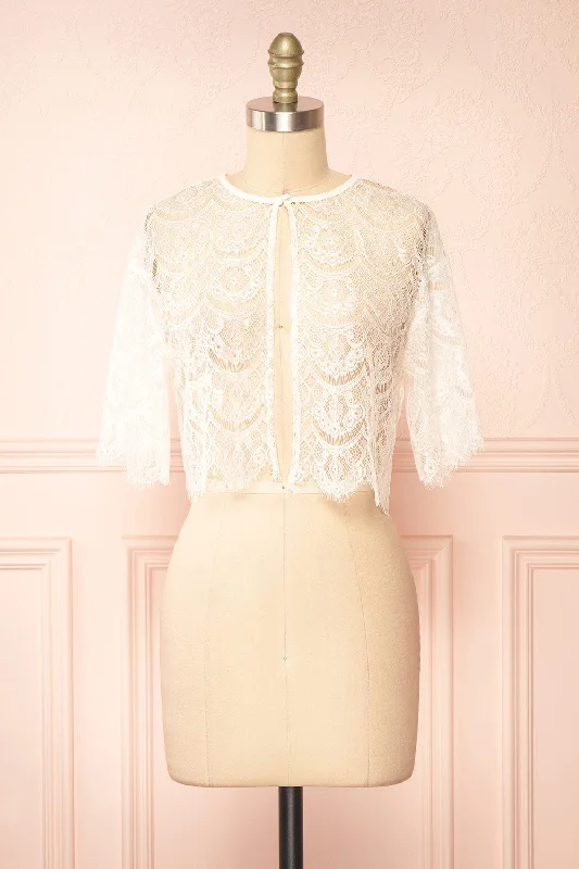 Marigolde | Short White Lace Bolero