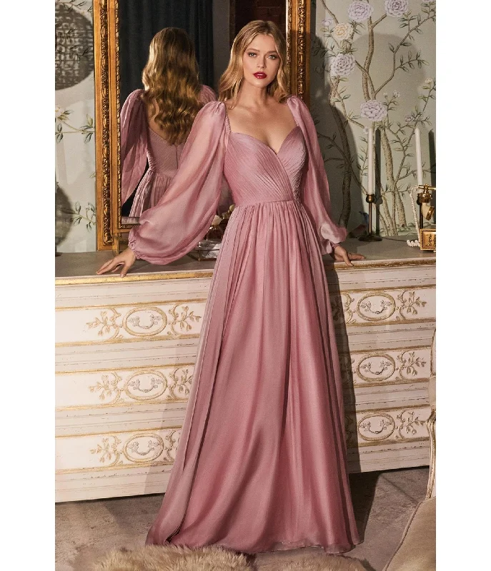 Cinderella Divine  Petal Blush Chiffon Sweetheart Bridesmaid Goddess Gown