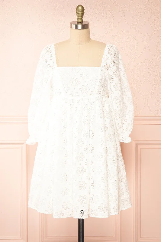 Rosenie | White Lace Babydoll Dress